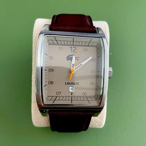 lacoste leather men watch